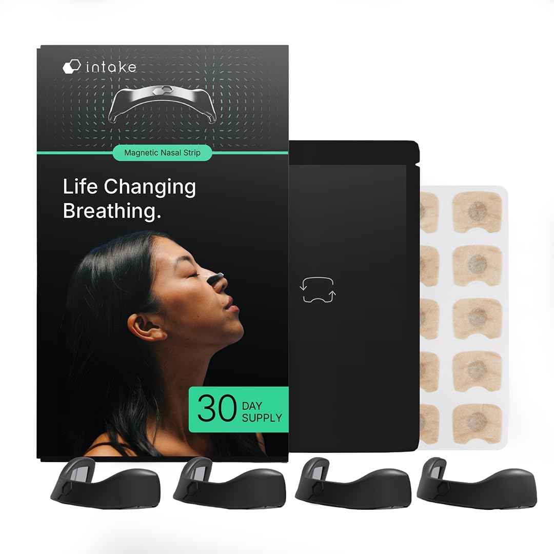 Intake Breathing starter kit with four black nasal bands and adhesive tabs