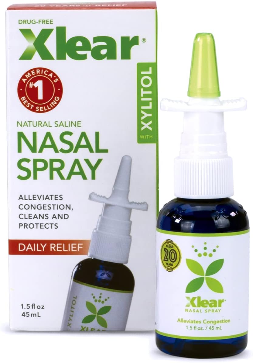 Xlear Natural Nasal Spray with Xylitol, 1.5 fl oz bottle and carton